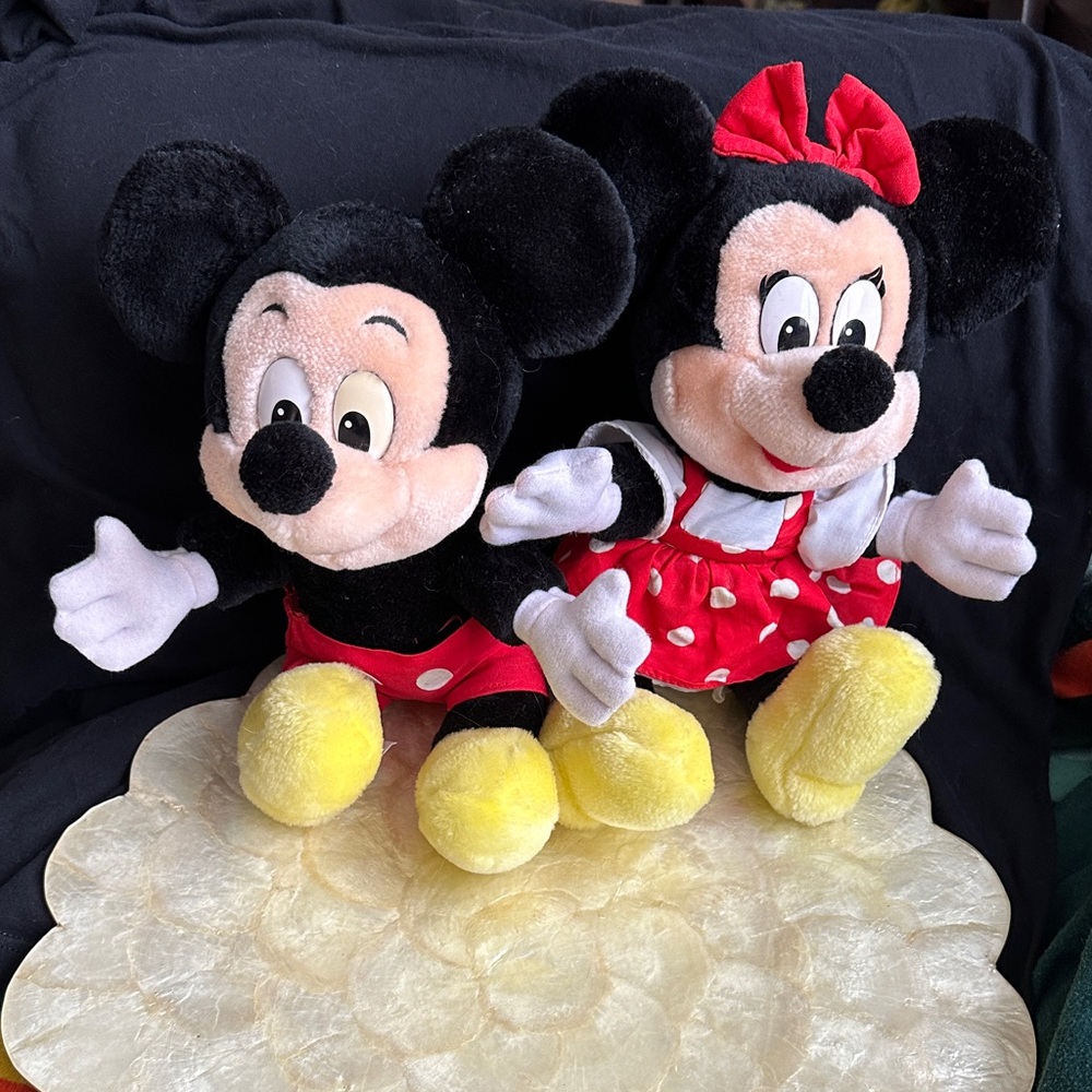 Vintage Disney Mickey and Minnie Plush Duo - Picture 1 of 6